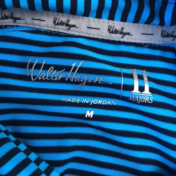 Walter Hagen Set of 2 Men's Golf Polo Shirts Red Blue Striped 11 Majors Medium - Picture 10 of 14